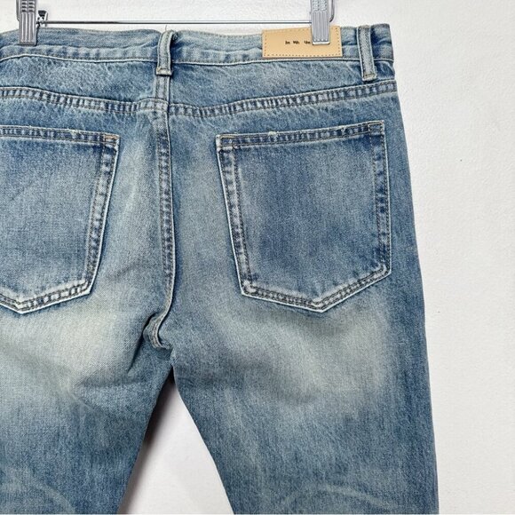 MNML Mens 32 Washed Slim Fit Double Knee Jeans - Picture 10 of 13